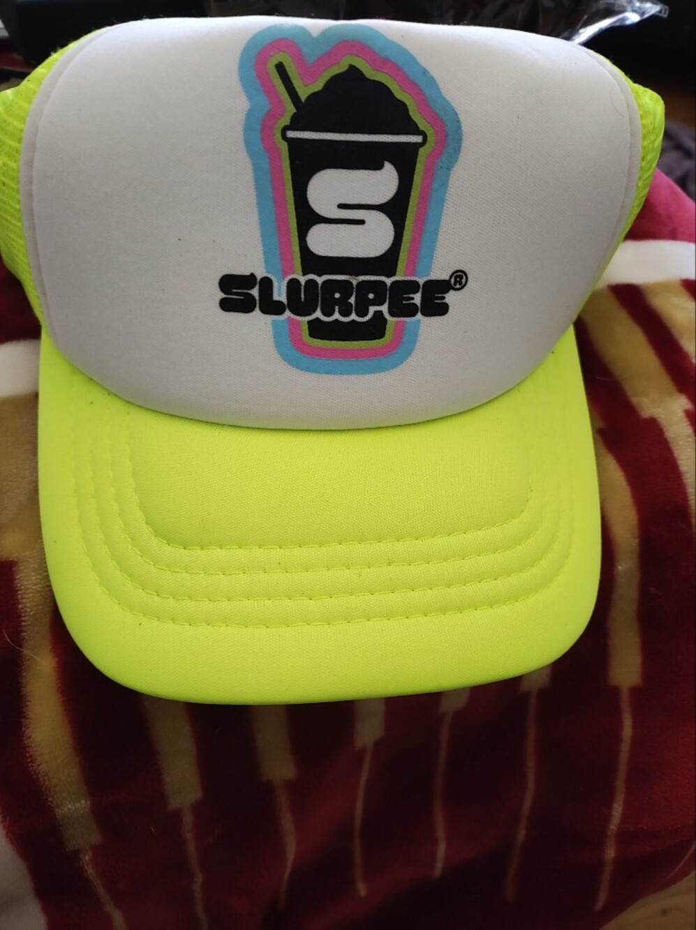 Neon Yellow Slurpee Trucker Hat